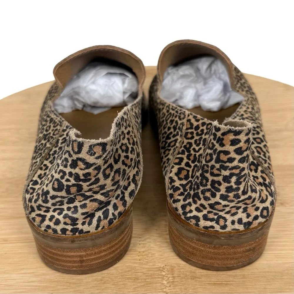 Lucky Brand Cahill Leopard Calf Hair Loafers Women’s Size 7.5M Leather Upper